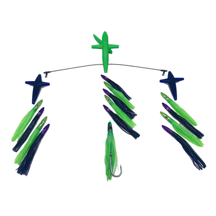 Chatter Lures 19" Side Tracker Spreader Bars - 9" Floating Bulb Squid