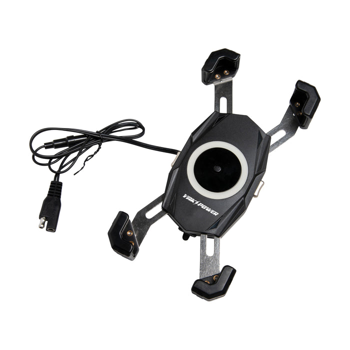 Yak-Power 12 Volt Wireless Fast Charger (15W) with 360 Degree Adjustable Gooseneck Action Mount