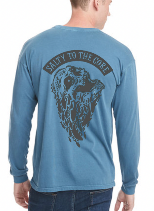 BHO "Salty To The Core" Schoolin' Skull Long Sleeve Shirt