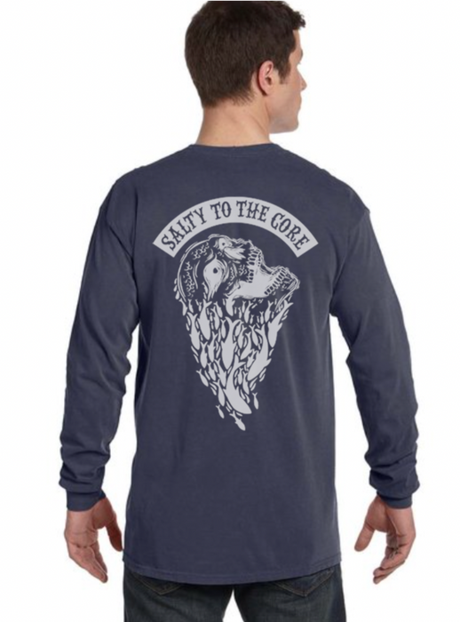 BHO "Salty To The Core" Schoolin' Skull Long Sleeve Shirt