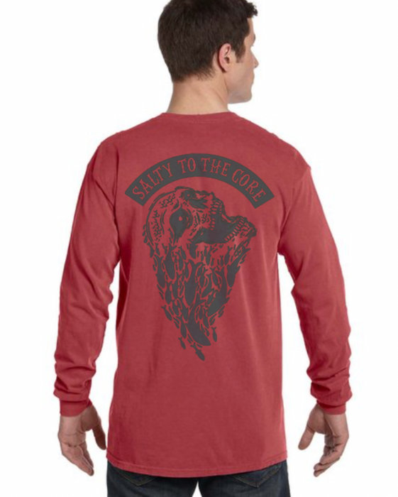 BHO "Salty To The Core" Schoolin' Skull Long Sleeve Shirt