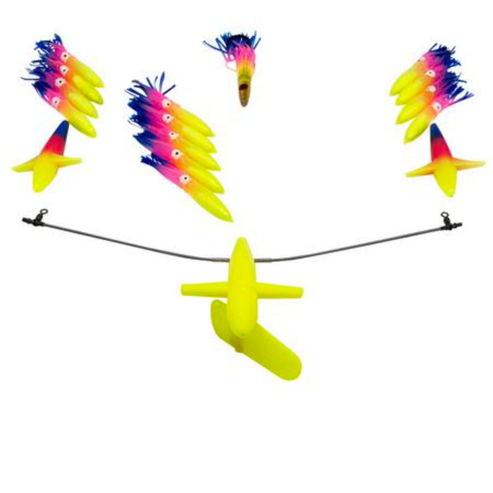 Chatter Lures 36" Side Tracker Spreader Bars - 9" Floating Bulb Squid